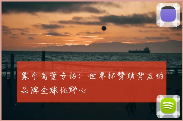 蒙牛高管专访：世界杯赞助背后的品牌全球化野心